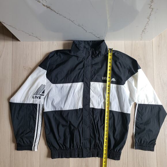 VTG Windbreaker Jacket Live Fast Men XL Stefano Ripstop Outdoor Mock Neck Bomber - Picture 5 of 9